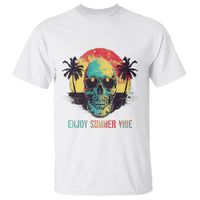 Enjoy Summer Vibe Cool Skull Aesthetic Beach Lover T Shirt - Wonder Print Shop