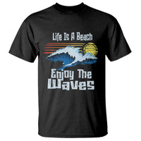 Beach Lover T Shirt Life's A Beach Enjoy The Waves Summer Vacation - Wonder Print Shop