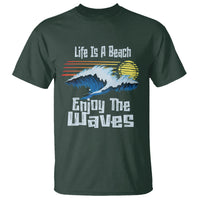 Beach Lover T Shirt Life's A Beach Enjoy The Waves Summer Vacation - Wonder Print Shop