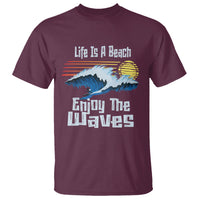 Beach Lover T Shirt Life's A Beach Enjoy The Waves Summer Vacation - Wonder Print Shop
