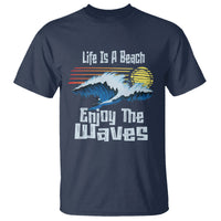 Beach Lover T Shirt Life's A Beach Enjoy The Waves Summer Vacation - Wonder Print Shop