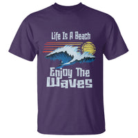 Beach Lover T Shirt Life's A Beach Enjoy The Waves Summer Vacation - Wonder Print Shop