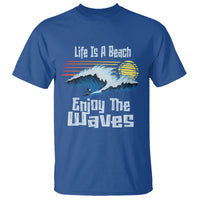 Beach Lover T Shirt Life's A Beach Enjoy The Waves Summer Vacation - Wonder Print Shop