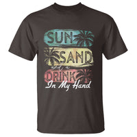 Beach Lover T Shirt Sun Sand and A Drink In My Hand Summer Vacation - Wonder Print Shop