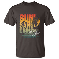 Beach Lover T Shirt Sun Sand and A Drink In My Hand Summer Vacation - Wonder Print Shop