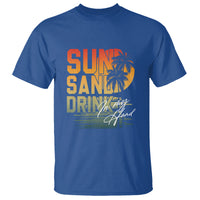Beach Lover T Shirt Sun Sand and A Drink In My Hand Summer Vacation - Wonder Print Shop