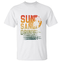 Beach Lover T Shirt Sun Sand and A Drink In My Hand Summer Vacation - Wonder Print Shop