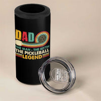 Pickleball Dad 4 in 1 Can Cooler Tumbler The Man The Myth The Legend Retro