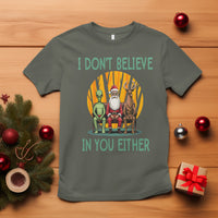 Funny Christmas T Shirt I Don't Believe In You Either Santa Reindeer Alien - Wonder Print Shop