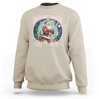 Christmas Sport Sweatshirt Baseball Player Santa Smashing Through The Snow - Wonder Print Shop