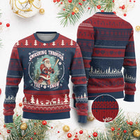 Xmas Sport Ugly Christmas Sweater Baseball Player Santa Smashing Through The Snow - Wonder Print Shop