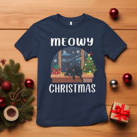 Christmas T Shirt Cat Reindeer Chillin' Xmas Eve Window Meowy - Wonder Print Shop
