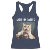Funny Meme Cat Racerback Tank Top Wait I'm Goat