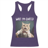 Funny Meme Cat Racerback Tank Top Wait I'm Goat