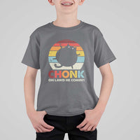 Funny Fat Cat T Shirt For Kid Chonk Oh Lawd He Comin' - Wonder Print Shop