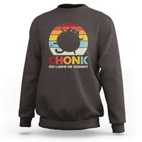 Funny Fat Cat Sweatshirt Chonk Oh Lawd He Comin' - Wonder Print Shop