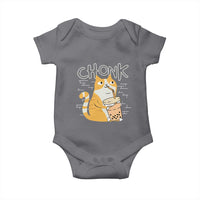 Funny Fat Cat Baby Onesie Chonk Drinking Bubble Tea