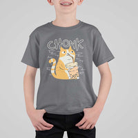 Funny Fat Cat T Shirt For Kid Chonk Drinking Bubble Tea - Wonder Print Shop