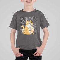 Funny Fat Cat T Shirt For Kid Chonk Drinking Bubble Tea - Wonder Print Shop
