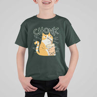 Funny Fat Cat T Shirt For Kid Chonk Drinking Bubble Tea - Wonder Print Shop