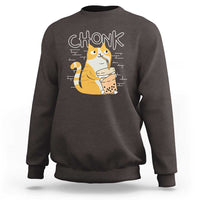 Funny Fat Cat Sweatshirt Chonk Drinking Bubble Tea - Wonder Print Shop