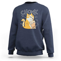 Funny Fat Cat Sweatshirt Chonk Drinking Bubble Tea - Wonder Print Shop