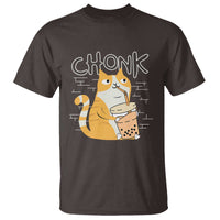 Funny Fat Cat T Shirt Chonk Drinking Bubble Tea - Wonder Print Shop