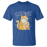 Funny Fat Cat T Shirt Chonk Drinking Bubble Tea - Wonder Print Shop