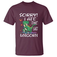 Funny Dinosaur T Shirt Sorry I Ate The Last Unicorn - Wonder Print Shop