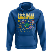 100th Day Of School Hoodie 100 Days Brighter Stars Rocket Outer Space - Wonder Print Shop