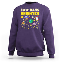 100th Day Of School Sweatshirt 100 Days Brighter Stars Rocket Outer Space - Wonder Print Shop