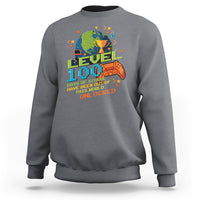 100th Day Of School Sweatshirt Level 100 Days Have Been Out Of This World Unlocked Gamer Outer Space - Wonder Print Shop