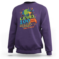 100th Day Of School Sweatshirt Level 100 Days Have Been Out Of This World Unlocked Gamer Outer Space - Wonder Print Shop