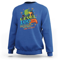 100th Day Of School Sweatshirt Level 100 Days Have Been Out Of This World Unlocked Gamer Outer Space - Wonder Print Shop