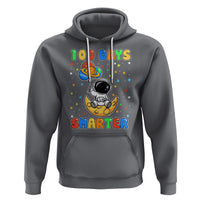 100th Day Of School Hoodie 100 Days Smarter Funny Astronaut Space Balloon - Wonder Print Shop