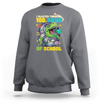 100th Day Of School Sweatshirt I Blasted Through 100 Days Dinosaur Astronaut - Wonder Print Shop