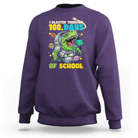 100th Day Of School Sweatshirt I Blasted Through 100 Days Dinosaur Astronaut - Wonder Print Shop