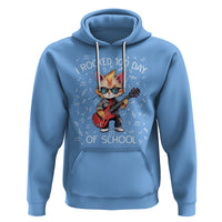 100th Day Of School Hoodie I Rocked 100 Days Funny Cat Play Guitar Rock Lover - Wonder Print Shop
