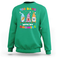 100th Day Of School Sweatshirt 100 Days With My Gnomies Smarter - Wonder Print Shop