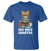 100th Day Of School T Shirt 100 Days Smarter Funny Kitty Cat Reading Book - Wonder Print Shop
