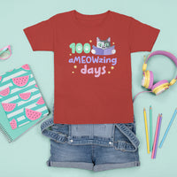 100th Day Of School T Shirt For Kid 100 Ameowzing Days Cute Cat Reading Book - Wonder Print Shop