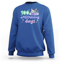 100th Day Of School Sweatshirt 100 Ameowzing Days Cute Cat Reading Book - Wonder Print Shop