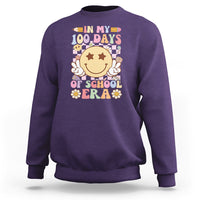 In My 100 Days Of School Era Retro Groovy Sweatshirt - Wonder Print Shop