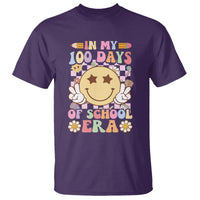 In My 100 Days Of School Era Retro Groovy T Shirt - Wonder Print Shop