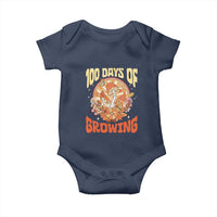 100th Day Of School Teacher Baby Onesie 100 Days Of Growing Retro Groovy Mushroom