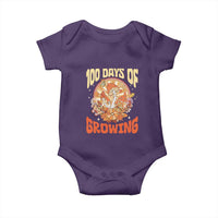 100th Day Of School Teacher Baby Onesie 100 Days Of Growing Retro Groovy Mushroom