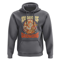 100th Day Of School Teacher Hoodie 100 Days Of Growing Retro Groovy Mushroom