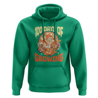 100th Day Of School Teacher Hoodie 100 Days Of Growing Retro Groovy Mushroom