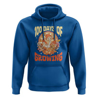 100th Day Of School Teacher Hoodie 100 Days Of Growing Retro Groovy Mushroom