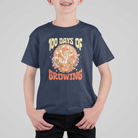 100th Day Of School Teacher T Shirt For Kid 100 Days Of Growing Retro Groovy Mushroom
